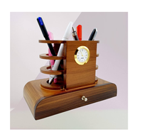 100% porte-stylo en bois porte-crayon bureau fantaisie conteneur de stockage accessoires de bureau porte-stylo en bois pièce de conception