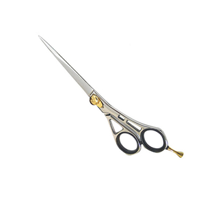 Ciseaux de coupe de cheveux à poignée design personnalisé Ciseaux de coupe à lame tranchante en acier inoxydable avec repose-doigt réglable - Product Image 1