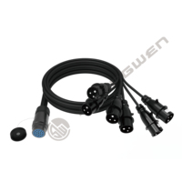 Cable de extensión Socapex de 19 pines con salida de 6 vías 16A Montaje de cable de alimentación Luces de escenario LED Conectores de cabeza móvil