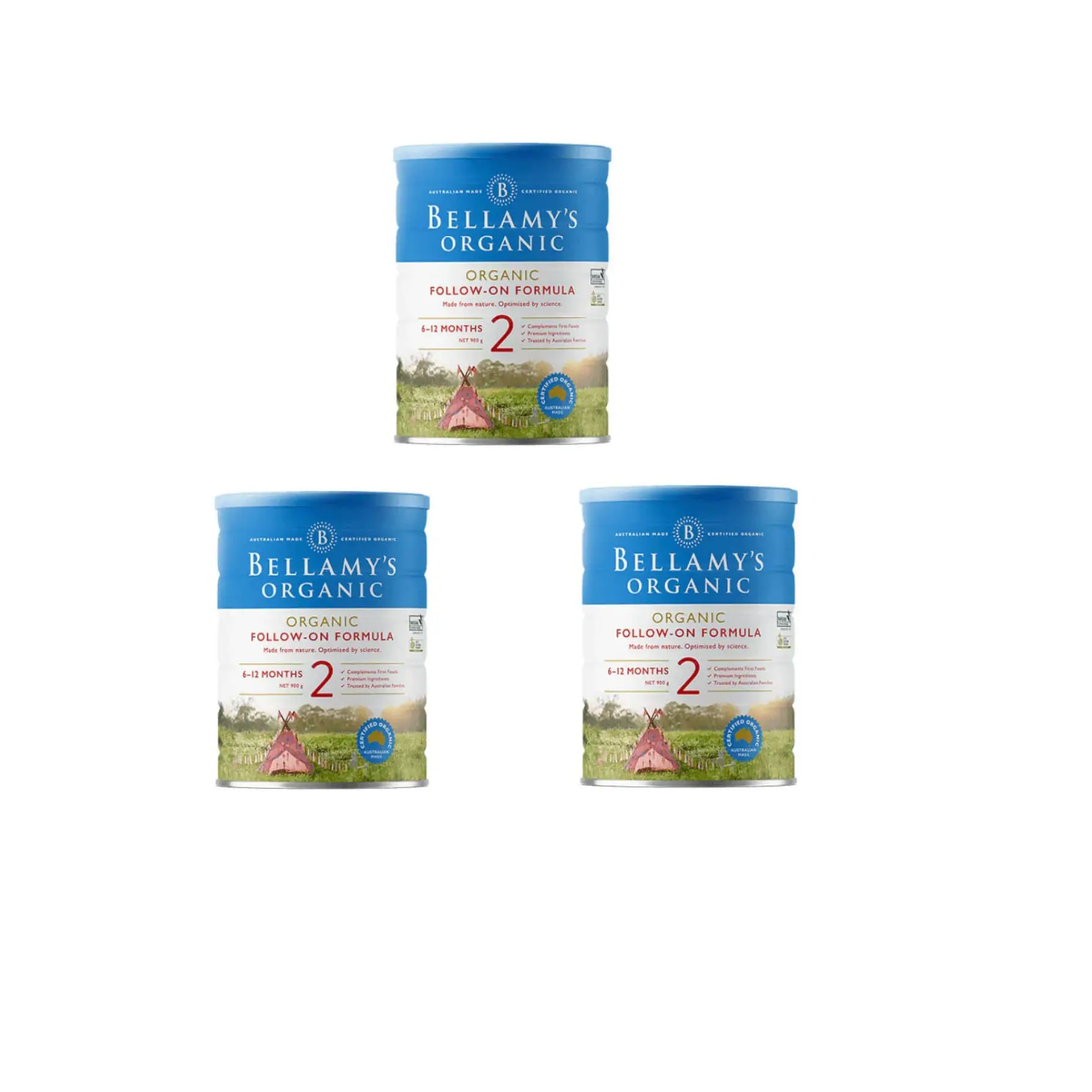 Yüksek kaliteli bellamy'nin organik adım 2 takip formülü 900 g bebek sütü