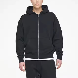 OEM vente en gros personnalisé hommes 100% coton fermeture éclair à capuche meilleure qualité classique col à capuche couleur unie fermeture éclair à capuche 2025 - Product Image 6