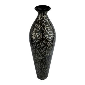 Jarrón de Flores Decorativo de Diseño Tradicional al por Mayor, Jarrones de Flores Negros de Metal para Decoración del Hogar y Bodas - Product Image 1