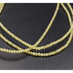 Cuentas de diamante amarillo de calidad AAA+ 100% naturales facetadas en forma de rondel para la fabricación de joyería, venta al por mayor a precio de fábrica. - Product Image 5