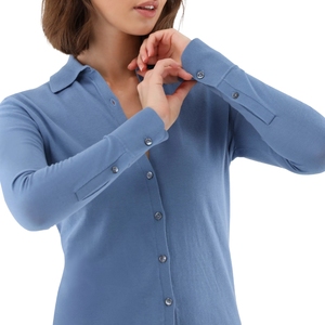 Blusas para mujer, camisas de punto, blusa de algodón, manga larga, botón abajo, ropa de oficina, blusa informal, venta al por mayor, tops de moda para mujer - Product Image 2