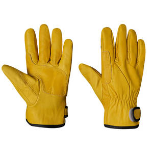 Gants de travail en cuir adaptés au jardinage, au soudage, à la construction, à la tronçonneuse, à la ferme, au ranch, doublure en cuir de vache et coton pratique - Product Image 1