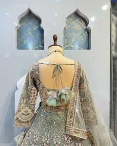 Las lentejuelas de codificación más vendidas funcionan con Cancan & Canvas Patta ropa India paquistaní Lehenga Choli tela de encaje para mujer - Product Image 4