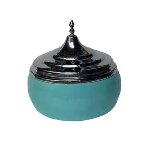 Plat de service en forme de dôme, en métal argenté, compatible micro-ondes, facile à nettoyer, design unique, 1 pièce - Product Image 4