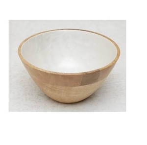 Tazón Grande Redondo de Madera de Acacia Estampada 100% Natural Hecho a Mano, Tazón de Madera de Bambú para Ensaladas y Frutas, Tazones de Esmalte para Alimentos para el Hogar y Hoteles - Product Image 3