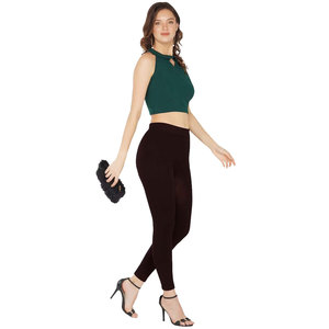 T-shirt court surdimensionné à coupe ample de couleur verte pour femmes avec col en O T-shirt court pour femmes Tops courts pour femmes - Product Image 6