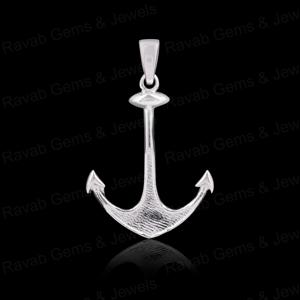 Alta calidad hecha a mano 925 forma de ancla de plata bisel en blanco 14K oro Semi montaje encanto colgante vacío leche materna DIY recuerdo joyería - Product Image 3