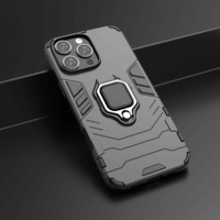 Étui de téléphone portable robuste antichoc avec anneau magnétique rotatif à 360 degrés, support en TPU+PC pour Google Pixel 3/4