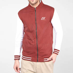 Chaqueta de Invierno Personalizada Tipo Letterman, de Alta Calidad, Talla XS, Material de Felpa de Poliéster/Algodón, Cuello Alto, Resistente al Viento - Product Image 2