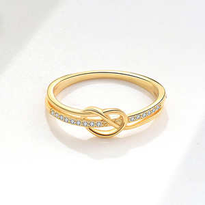 Unique Double Layer Knot Design Wrapped Eternity for Women in 10K <b>Gold</b> or Sterling Silver Lab Grown Diamond Index Finger <b>Ring</b> - Product Image 1