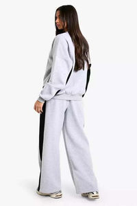 Top qualité gris chiné 2 pièces femmes étoile Slogan survêtement ensemble respirant à capuche et pantalons de survêtement survêtement ensemble femmes survêtement - Product Image 3