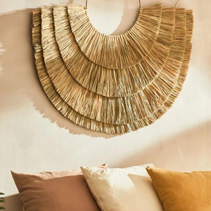 Décoration murale jonc de mer en forme de croissant, tenture murale, décoration d'intérieur, accessoires de décoration d'intérieur très esthétiques, vente en gros. - Product Image 3