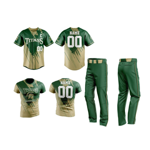 Nueva llegada personalizado sublimación camisetas de béisbol transpirable deporte desgaste conjunto patrón sólido mejor calidad uniformes al por mayor - Product Image 1