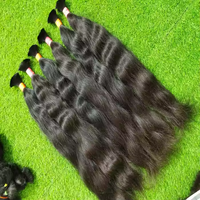 Ekstensi Rambut Manusia Remy India Mentah Tanpa Proses, Rambut Virgin Berkualitas Tinggi, Alami, Premium Grade