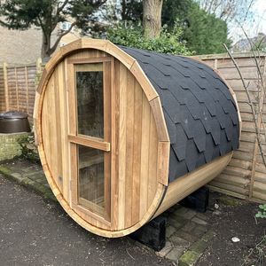 नए गोदाम का स्टॉक सबसे अच्छा रेड सीडर बैरल सॉना रूम को आधा-सर्कल पैनोरामिक ग्लास 1.8 मीटर - Product Image 2