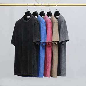 Travel In Comfort 100% algodón antiarrugas venta al por mayor Heavy Washed Color sólido Tallas grandes Camiseta de manga corta de gran tamaño para hombres - Product Image 4