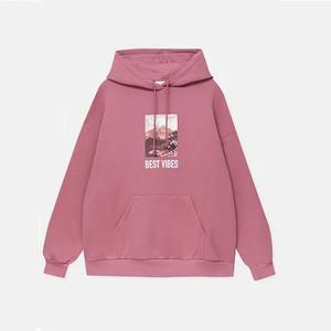 Nouveau design personnalisé imprimé polaire vêtement teint casual solide sweats à capuche tricotés pour femme Vintage Distressed Washed Hoodie pour les femmes - Product Image 2
