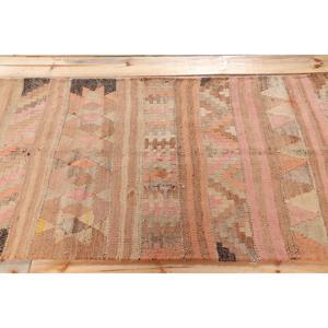Tapis turc vintage 2,7x9,4 pi (83x287 cm), tapis Kilim marron camouflage - Product Image 3