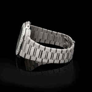 Reloj de Lujo con Diamante Moissanite de Claridad VVS, Nuevo y Moderno, de Acero Inoxidable Indio con Cristal y Tourbillon, Resistente al Agua 20 BAR - Product Image 3