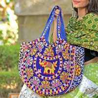 Produk penjualan tinggi buatan tangan India cermin bordir tas tangan bahu kerja untuk wanita tas bahu wanita