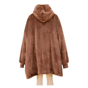 Warm Wearable <b>Hoodie</b> Blanket Fleece with <b>Sherpa</b> Lining Cozy Lounge Wear for Adults Kids Cambodia Clothing Factory Direct Supply - Product Image 3