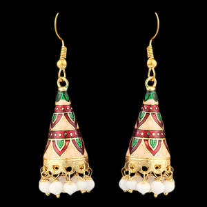 Boucles d'oreilles fantaisie pour femmes - Dorées - Vertes - Product Image 1