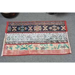 Vintage 1.6 X 2.7ft Beige Turc Laine Tapis À La Main Classique Grande Surface Abstrait Patchwork Motif Latex pour Couloir Chambre Décor - Product Image 3