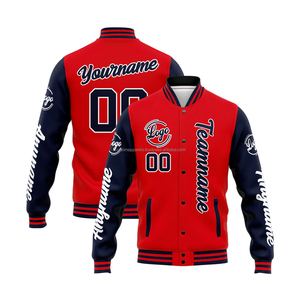 Chaqueta Varsity personalizada con cuello levantado de lana y cuero, bordado frontal de material, ropa de identidad con el logotipo del equipo de la Logo-MCACVJ-202 - Product Image 1