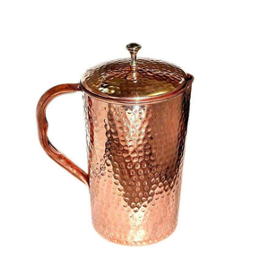 Famoso diseño indio martillado jarra de cobre pantalla de mesa antideslizante Mesa Premium jarra de agua sugerencia Ayurvédica de Tradebit - Product Image 3