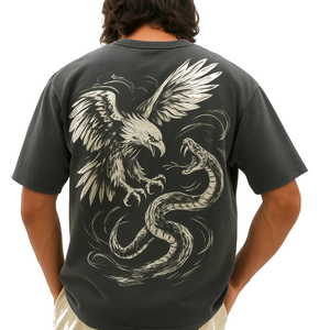 Fabricant de vêtements pour hommes T-shirt à la mode imprimé et personnalisé T-shirt en coton à épaules tombantes pour hommes - Product Image 1