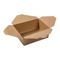 Boîte à repas jetable en papier kraft brun à vendre, emballage alimentaire à emporter pour restaurant, provenant d'un fabricant vietnamien
