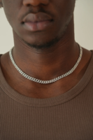 Colliers Hip Hop en Or Blanc 10k 14k, Chaîne Maille Cubaine Miami Infinity, Diamants de Laboratoire Clarté VVS, Meilleurs Prix, Colliers Iced