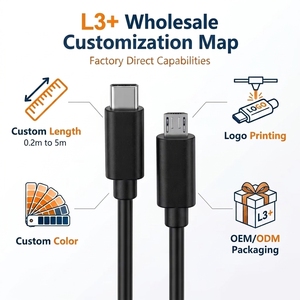 Cable de Carga Rápida LUNGKAY Personalizado USB 2.0 Tipo <span class=keywords><strong>C</strong></span> <span class=keywords><strong>a</strong></span> Micro <span class=keywords><strong>B</strong></span> de 5 Pines y 2 m con Sincronización de Datos para Computadora, Auriculares y Teléfono Móvil Android - Product Image 2