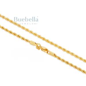 Gran oferta, cadena de cuerda de moissanita de 3mm chapada en oro de 14 quilates de plata 925 para hombres, collares Premium - Product Image 3