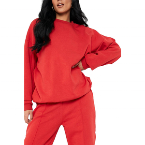 Ensemble de survêtement OEM 100% polyester, jogging et sweat-shirt, ensemble de survêtement uni, vêtements d'hiver, logo personnalisé, survêtement 2 pièces pour femmes - Product Image 5