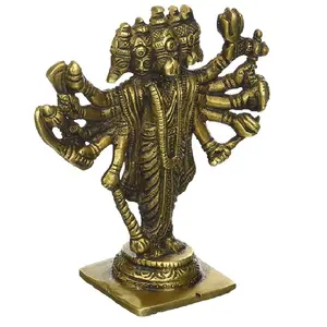 Panchmukhi Hanuman Statue en laiton Vibrant multicolore 5 pouces puja culte mandi décor et cadeau élimine la négativité