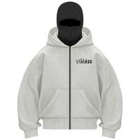 Alta calidad de los hombres de cara completa enmascarada Zip up Balaklava y Ninja Hoodie Cotton Hoodie Hommes Balaclava Zipper Hoodie