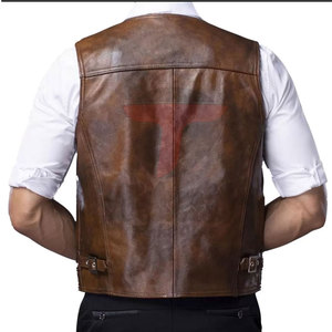 Chaleco de Cuero Genuino de Alta Calidad para Hombre, Estilo Casual y Profesional, Cuello en V, Portátil, Cómodo, para Otoño, 240g, Transpirable - Product Image 5