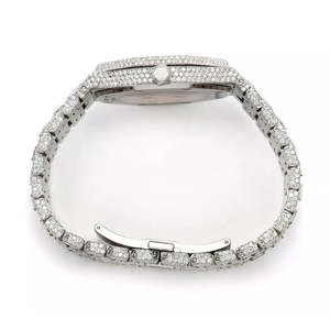 Unisex Fully Iced Out Stainless Steel <b>Quartz</b> Fashion Moissanite Diamond Limited Edition <b>Watch</b> - Product Image 4