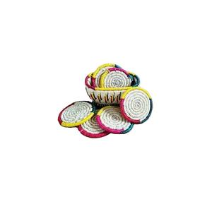 จานรองแก้วหญ้าทะเลธรรมชาติที่มีการปักหลากสีบนชากาแฟเครื่องดื่มร้อนที่รองแก้วดีไซน์ล่าสุดในราคาขายส่ง - Product Image 1