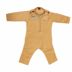 Combinaisons kurta shalwar pour nouveau-nés garçons - Beige - Product Image 1