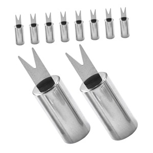 Juego de palillos para maíz con mango de madera premium, puntas de acero inoxidable resistentes, agarre cómodo, mango resistente al calor, reutilizable. - Product Image 3