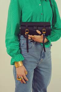 Bolso de Mensajero de un solo hombro de cuero genuino para mujer, ligero, nuevo cilindro, monedero, cremallera, sangría rómbica - Product Image 5