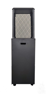 Chauffe-terrasse extérieur noir au gaz, foyer autonome pour balcon avec couvercle en maille - Product Image 2
