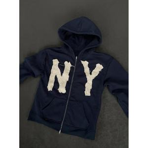 Sweat à capuche Grunge Revival avec patchs usés, style vintage délavé, coupe oversize, pièce phare de style urbain - Product Image 1