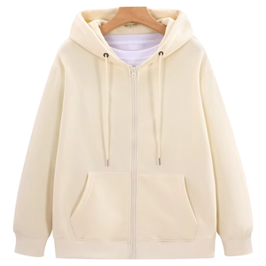 Sudadera con capucha informal con cremallera de algodón 100%, sudadera con logotipo personalizado y capucha, patrón sólido, bordado de calidad fina, marca Personal - Product Image 4