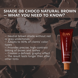 Tinte Profesional para Cejas ELAN 08 CHOCO, Crema para Cejas Marrón Natural de 20 ml, Textura Cremosa de Larga Duración - Product Image 3